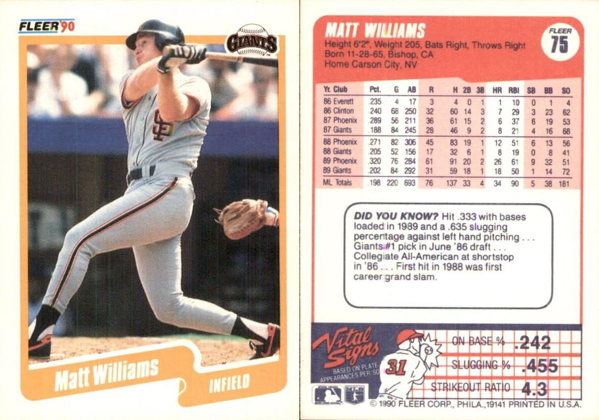 1990 Matt Williams #75