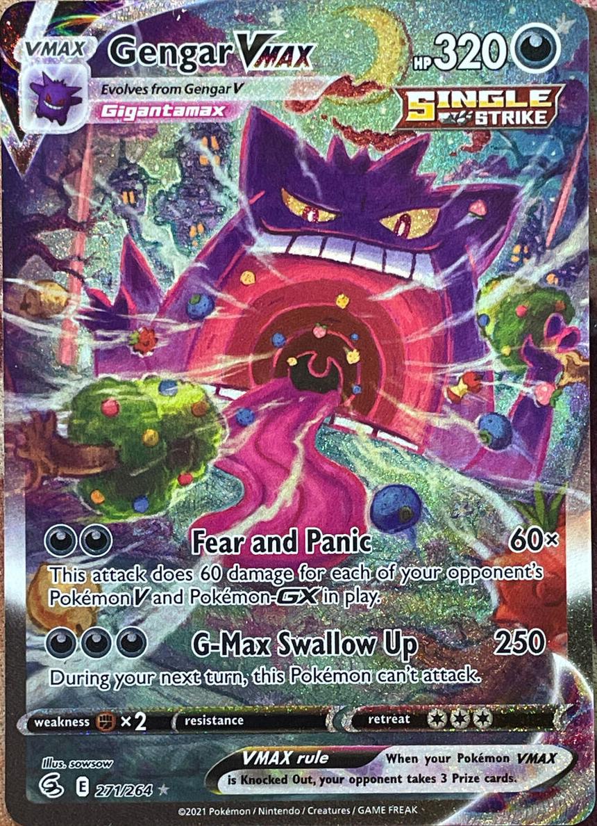 2021 Pokemon Fusion Strike FUSION STRIKE-SECRET #271 FA/Gengar VMAX front