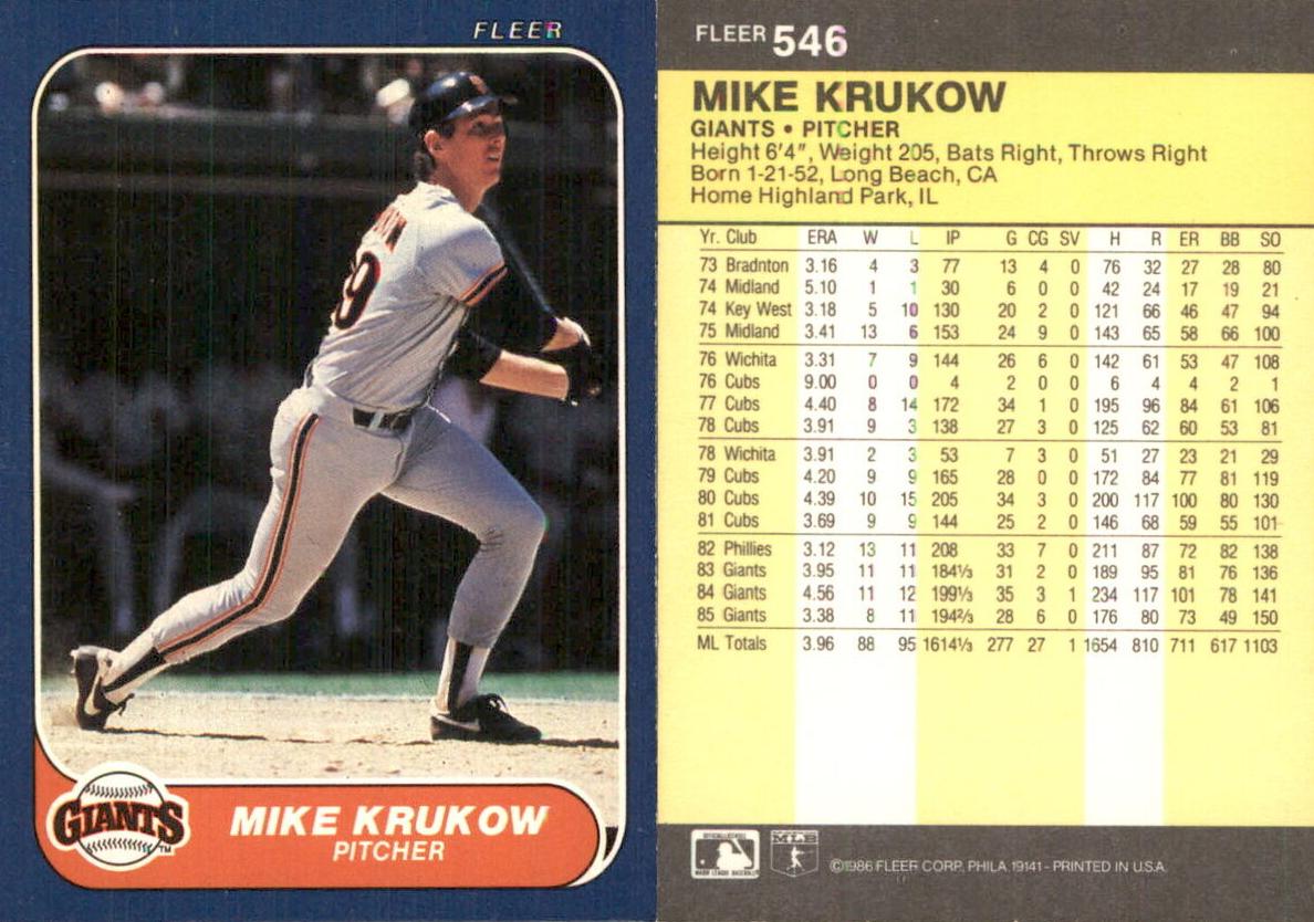 1986 Mike Krukow #546