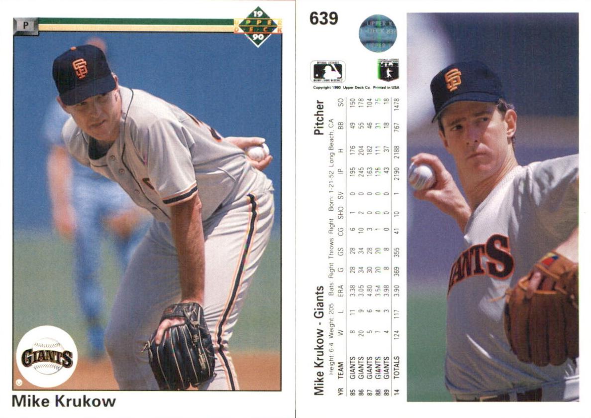 1990 Upper Deck Mike Krukow #639 card