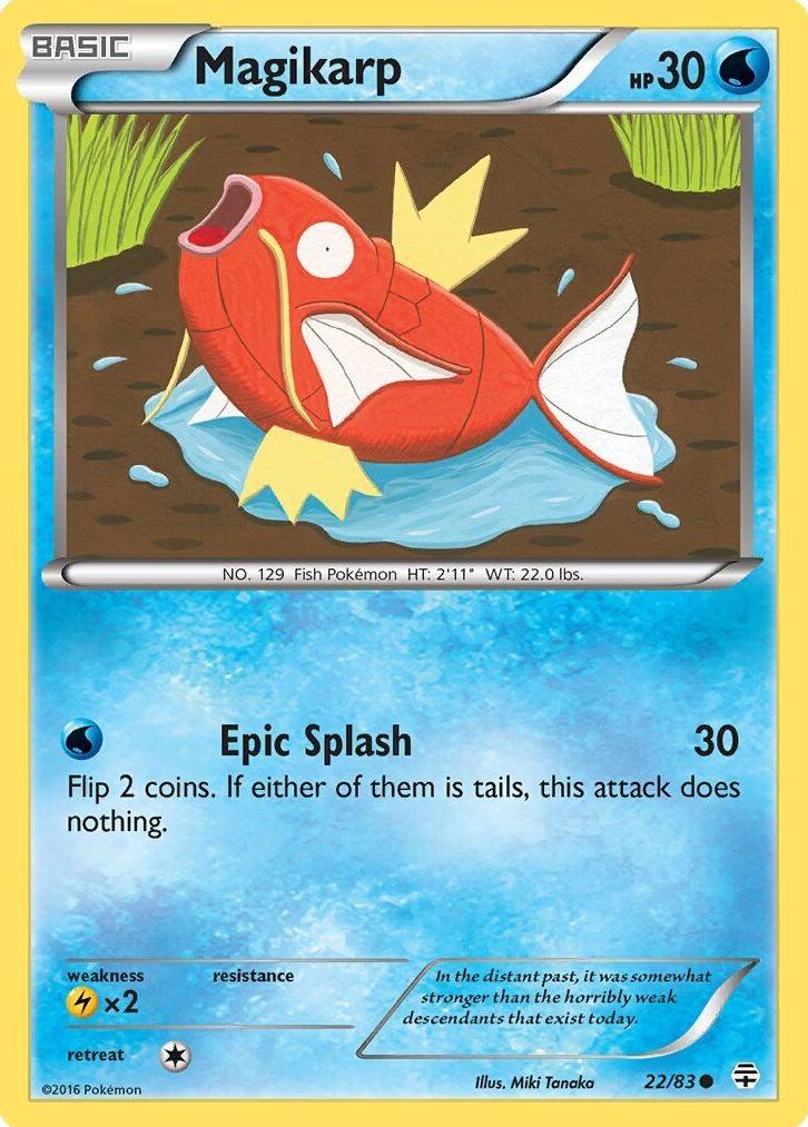 2016 Pokemon Foil #22 Magikarp front