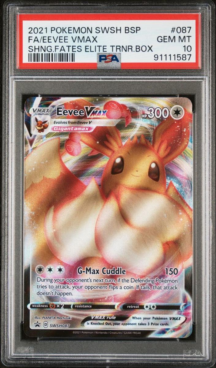 Eevee Vmax 2021 Pokemon SWSH Black Star Promo Shining Fates Elite Trainer Box Full Art