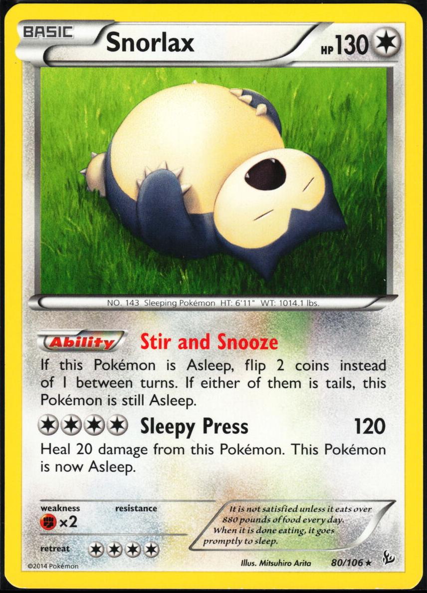2016 Pokemon Holo #58 Snorlax front