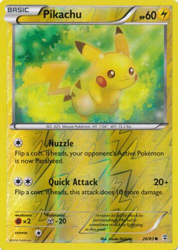 Pikachu 2016 Pokemon XY Generations Reverse Holo