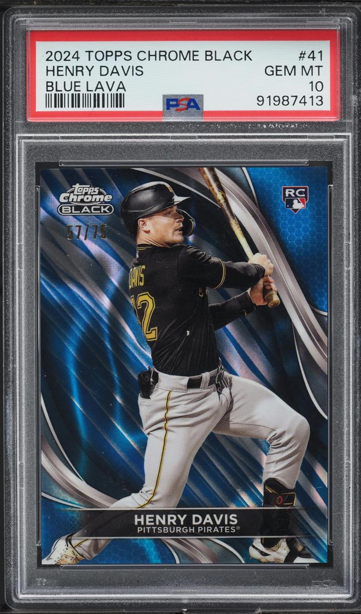 2024 Topps Chrome Black Baseball Blue Henry Davis #41 PSA 9