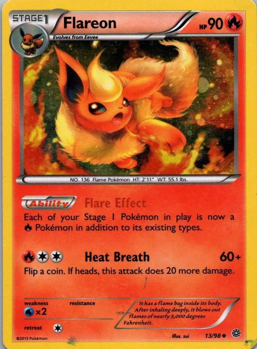 Flareon 2015 Pokemon XY Ancient Origins Cosmos Holo