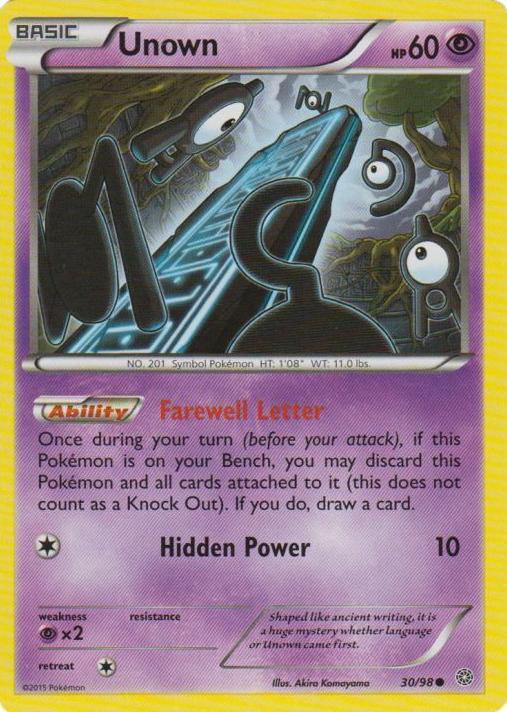 Unown 2015 Pokemon XY Ancient Origins