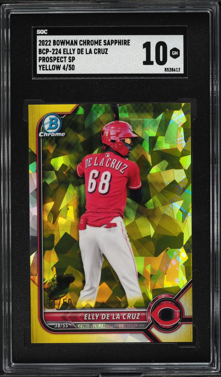 2022 Bowman Chrome Sapphire Baseball Yellow Elly De La Cruz #BCP-224 PSA 10
