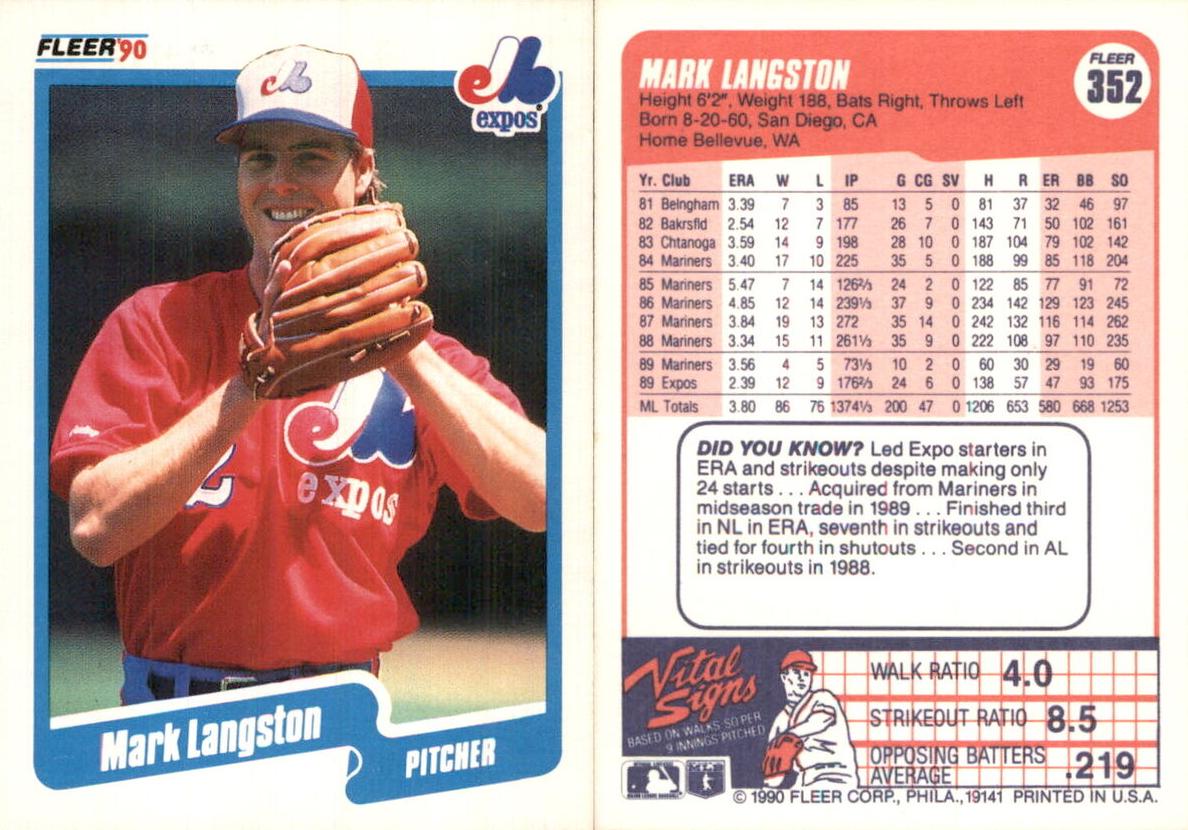 1990 Mark Langston #352