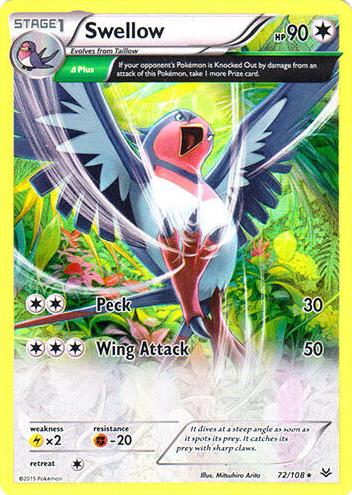Swellow 2015 Pokemon XY Roaring Skies