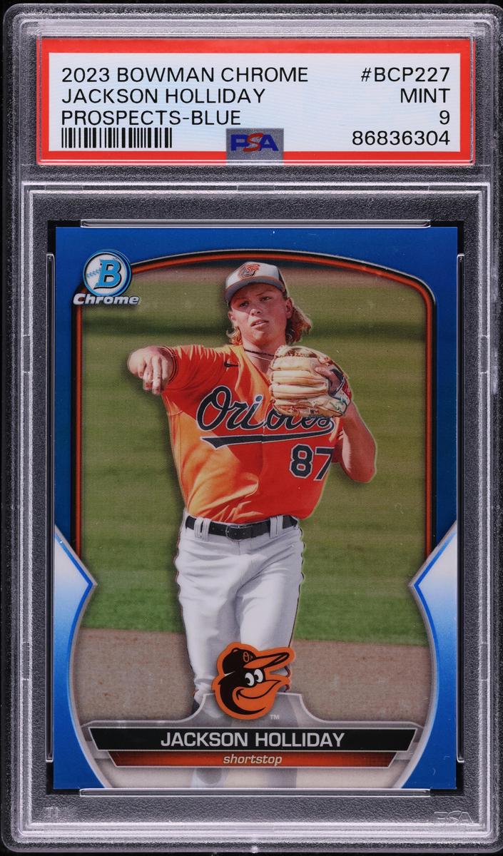 2023 Bowman Chrome Prospects Baseball Blue Jackson Holliday #BCP-227 PSA 9