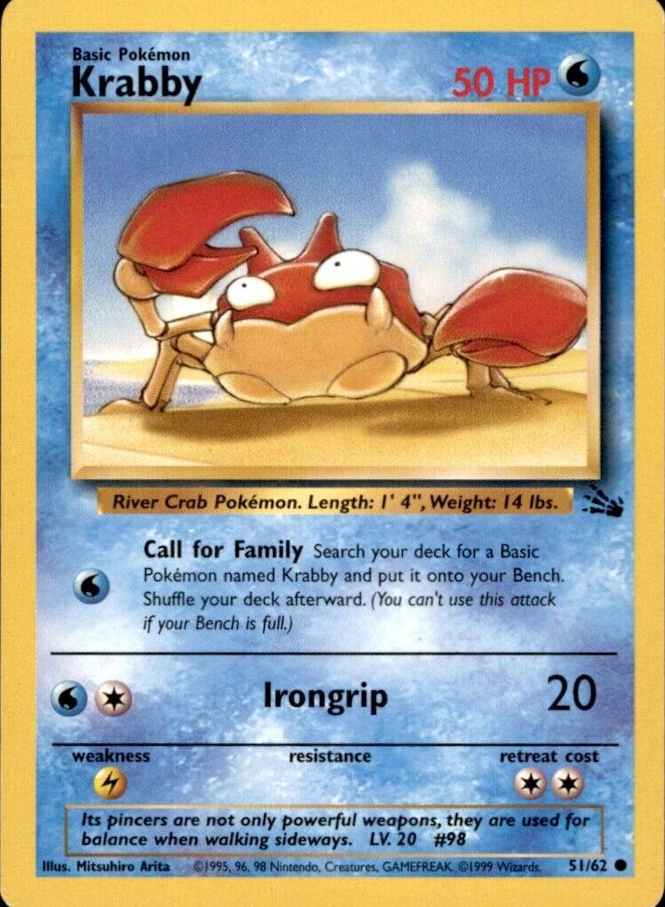 Krabby 1999 Pokemon Fossil