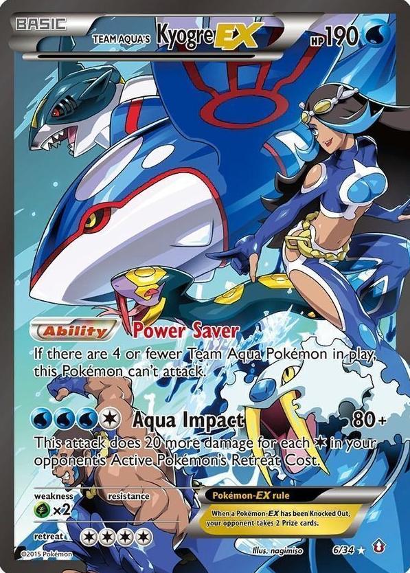 2015 Pokemon Double Crisis Ex- Mt Doublecrisis-Fa Basic Ogre Aqua #6 Kyogre front