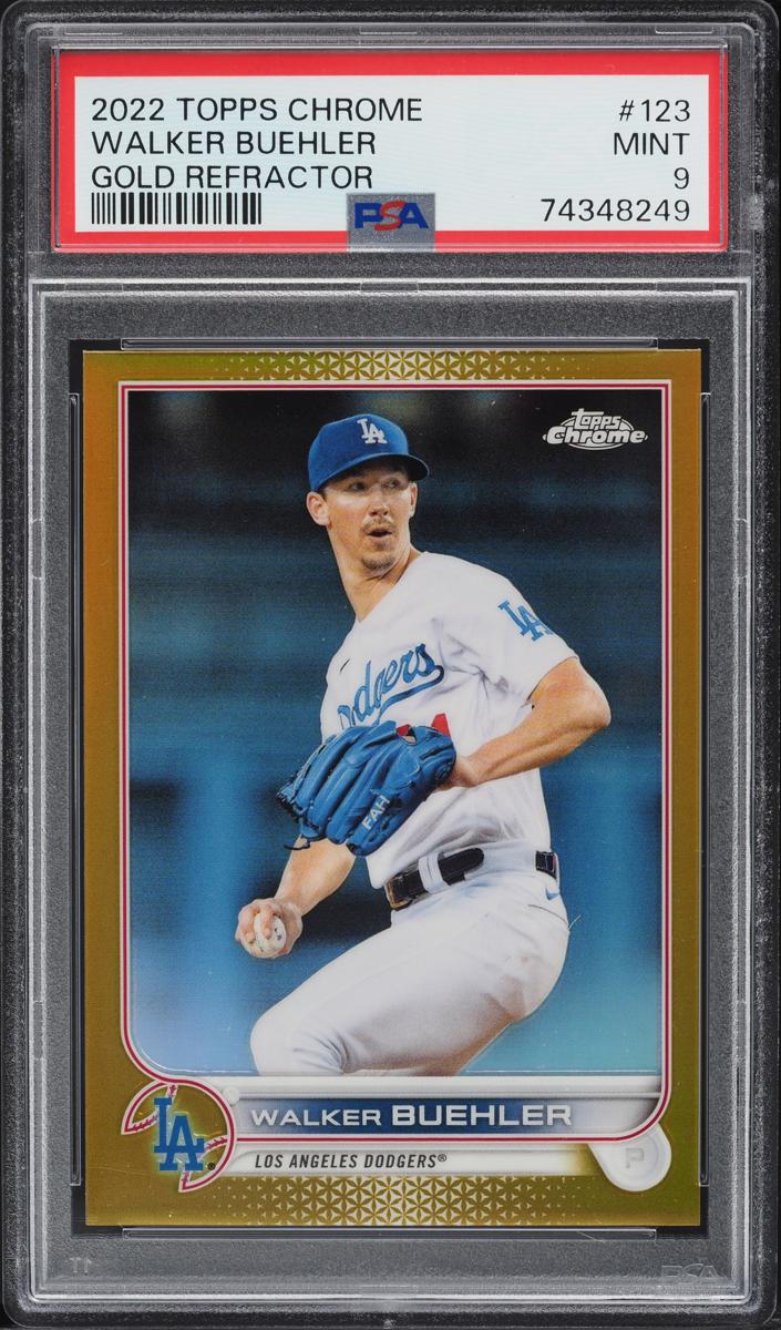2022 Topps Chrome Baseball Gold Walker Buehler #123 PSA 9