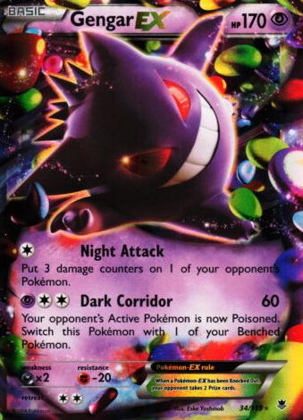 2014 Pokemon XY Phantom Forces PHANTOM FORCES #34 Gengar EX front