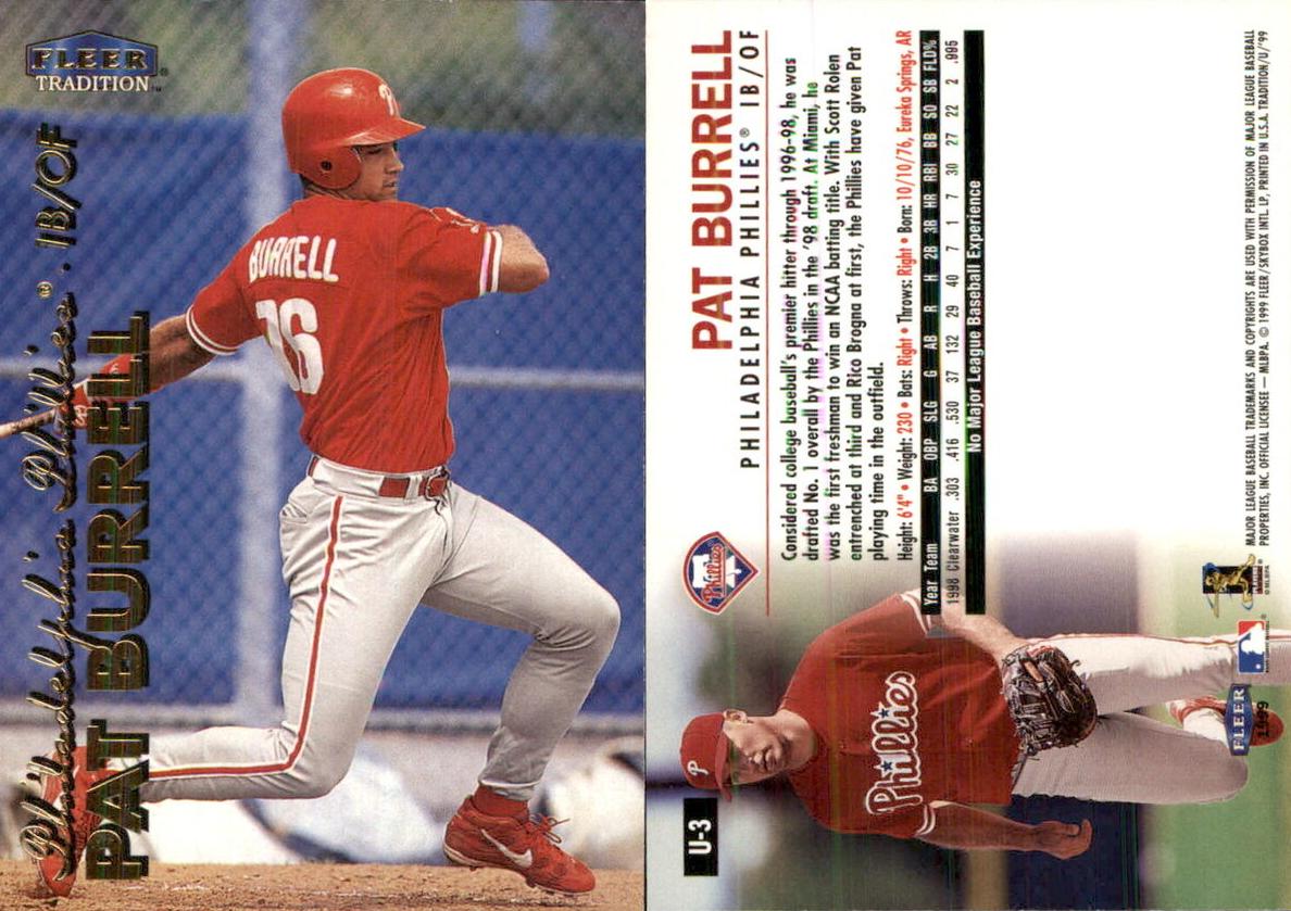 1999 Fleer Tradition Update Pat Burrell #U-3 card