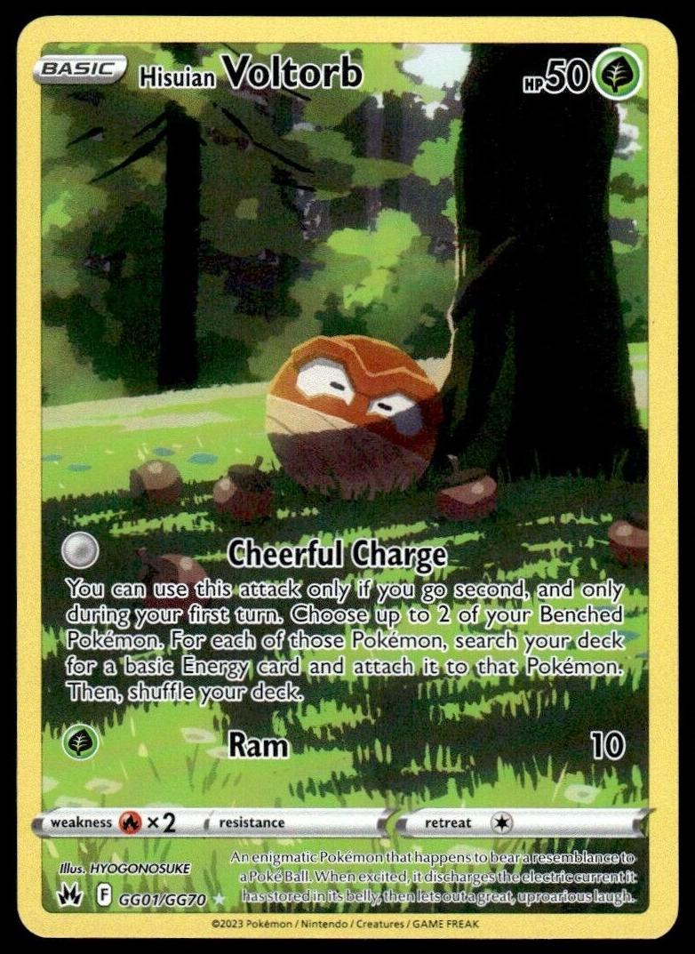 2023 Pokemon Crown Zenith Full Art #GG01 Hisuian Voltorb front