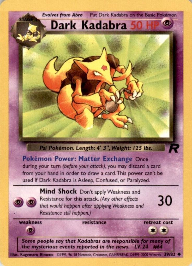Dark Kadabra 2000 Pokemon Team Rocket