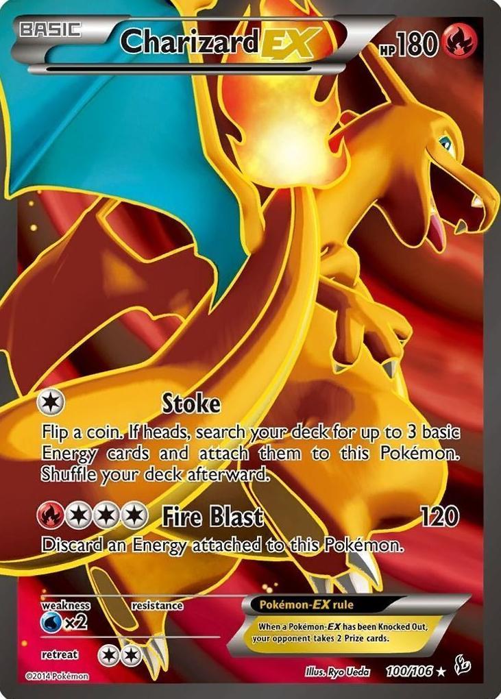 2014 Pokemon XY Flashfire FLASHFIRE #100 FA/Charizard EX front