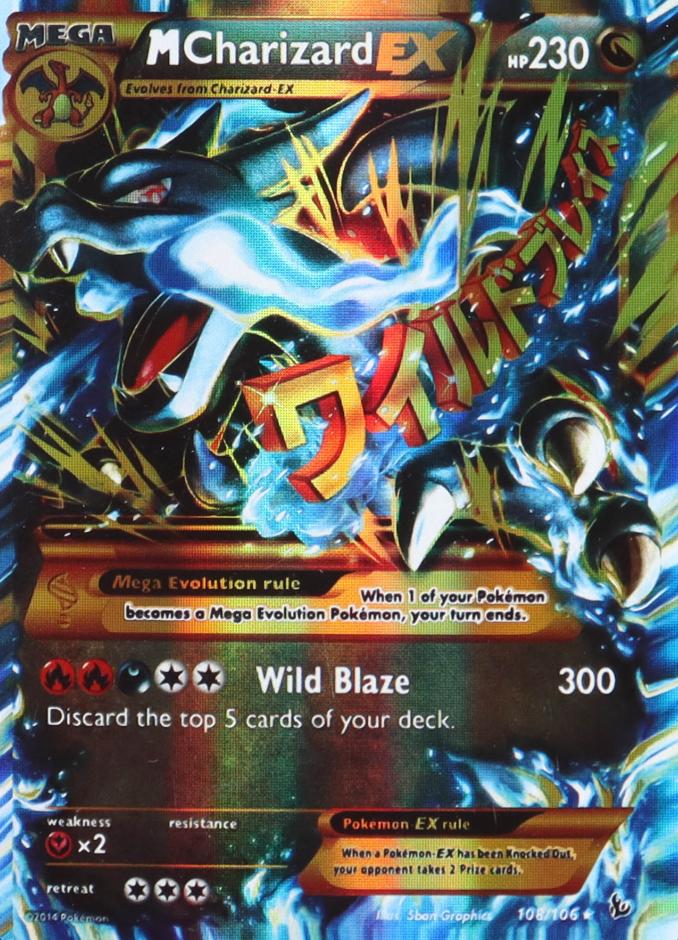 2014 Pokemon XY Flashfire FLF-ULTRA RARE-POR. #108 Charizard front
