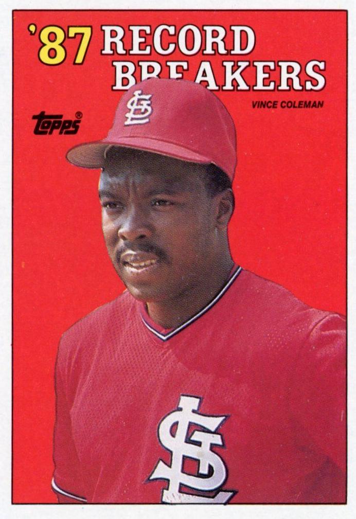 Vince Coleman 1988 Topps Record Breaker Baseball