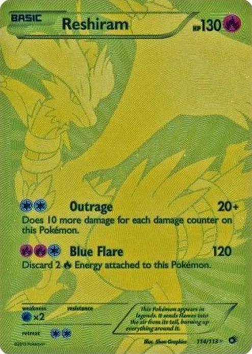 2013 Pokemon Legendary Treasures Secret Rare #114 Reshiram front
