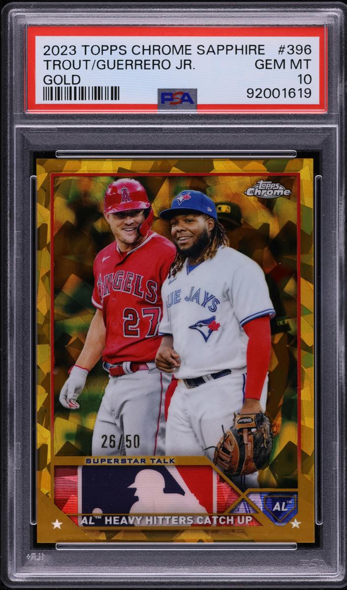 2023 Topps Chrome Sapphire Edition Baseball Gold Mike Trout #396 PSA 9