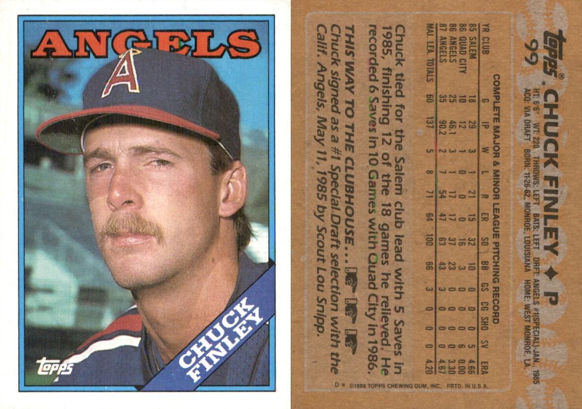 1988 Topps Chuck Finley #99 card
