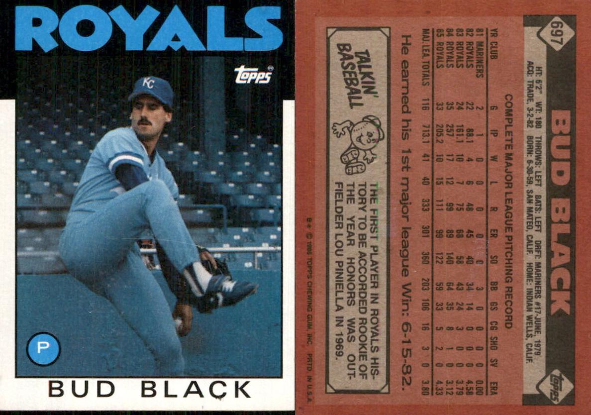 1986 Bud Black #697