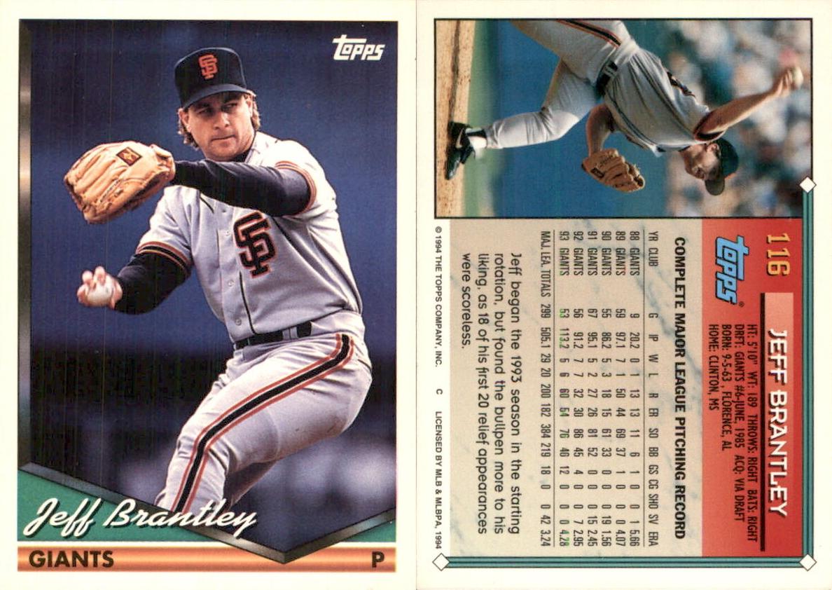1994 Topps Jeff Brantley #116 card