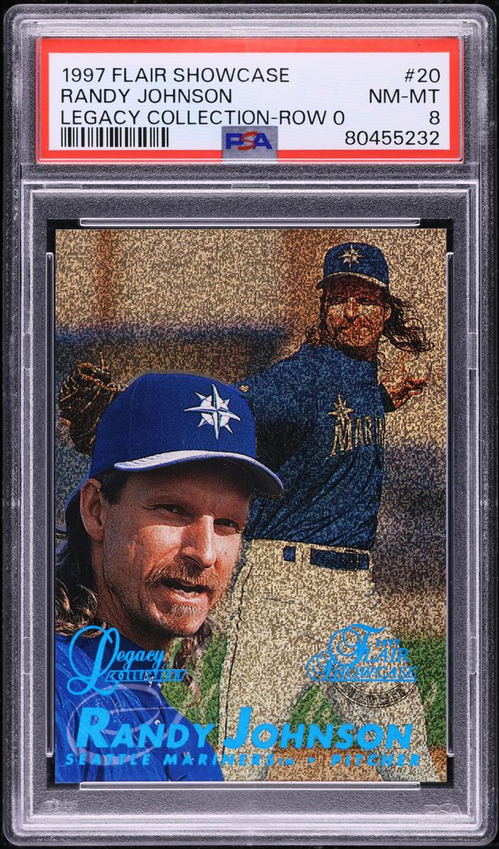 1997 Flair Showcase Baseball Row 0 Randy Johnson #20 PSA 8
