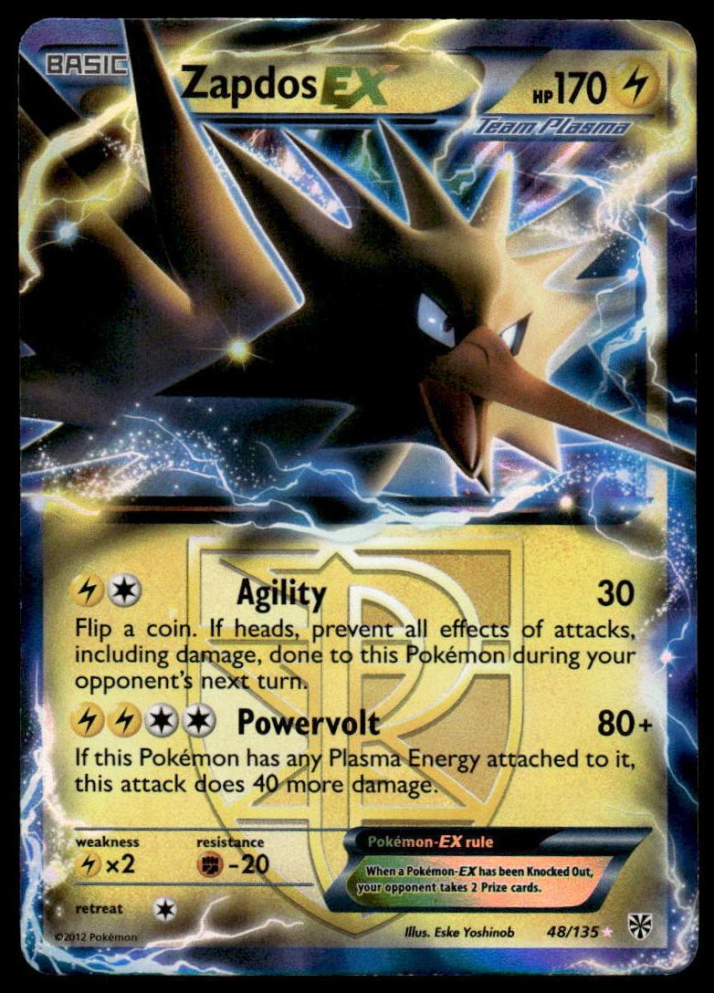 Zapdos EX 2013 Pokemon Black & White Plasma Storm