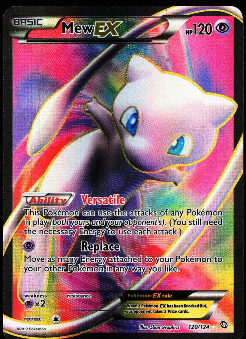 2012 Pokemon Black & White DRAGONS EXALTED #120 FA/Mew EX front