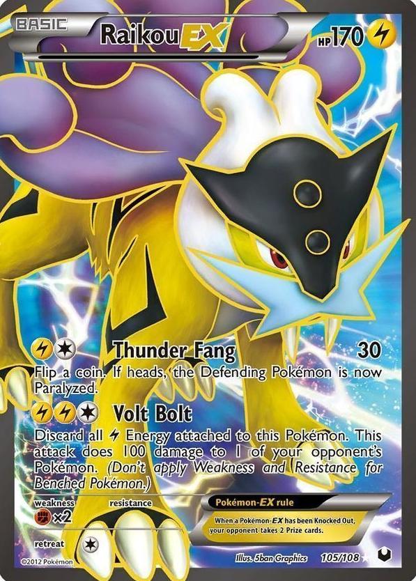 2012 Pokemon Black & White Full Art #105 Raikou front