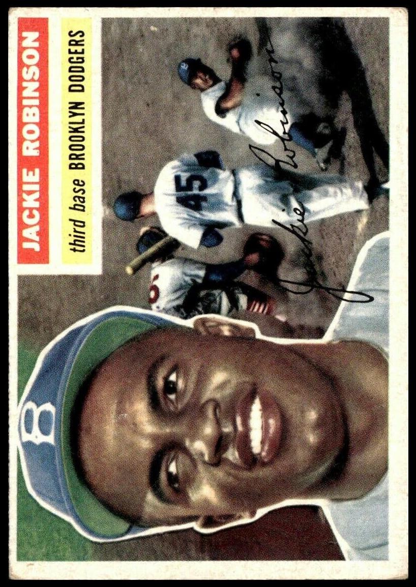 1956 Topps GRAY BACK #30 Jackie Robinson front