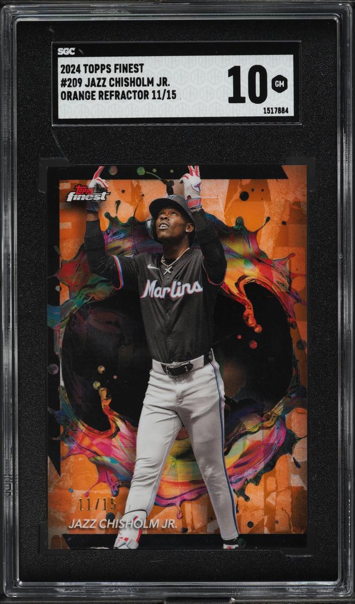2024 Topps Finest Baseball Orange Jazz Chisholm Jr. #209 SGC 9.5