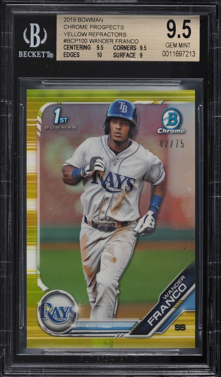 2019 Bowman Chrome Prospects Baseball Yellow Wander Franco #BCP-100 PSA 10