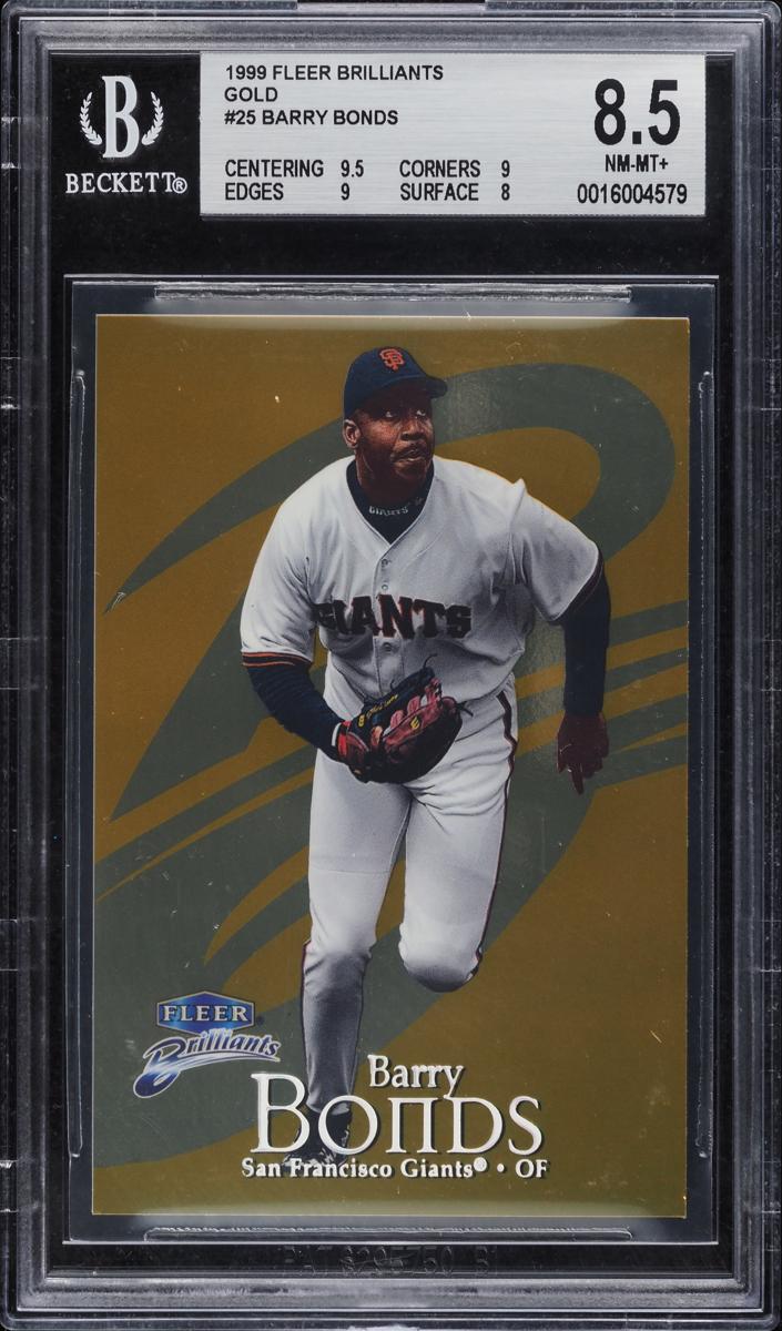 1999 Fleer Brilliants Baseball Gold Barry Bonds #25 BGS 8