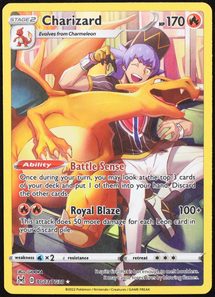 2022 Pokemon Lost Origin Holo #TGO3 Charizard front
