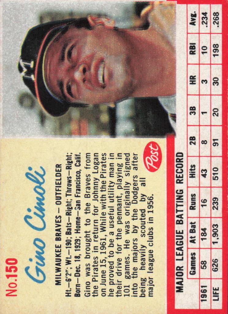 1962 Gino Cimoli #150