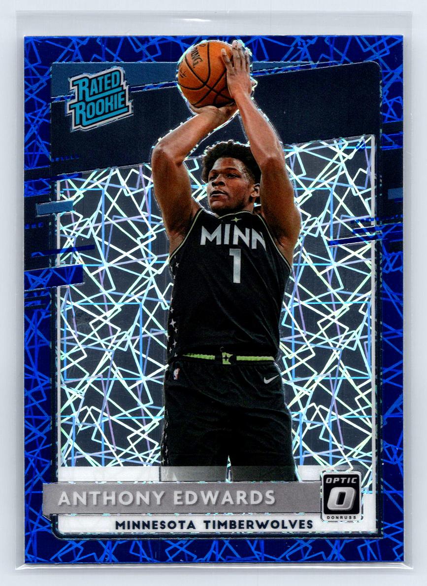 2020 Panini Donruss Optic BLUE VELOCITY #151 Anthony Edwards front