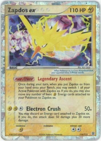 2004 Leaf Green #116 Zapdos front