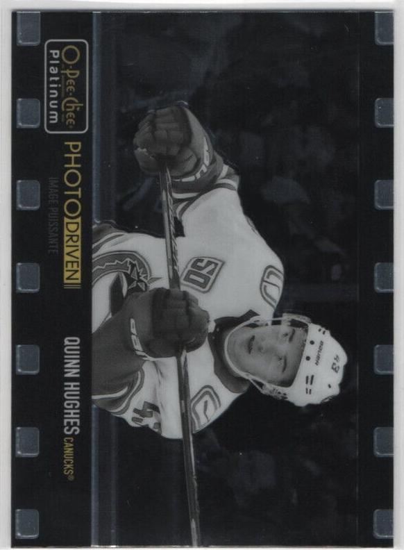 2020 O-Pee-Chee Platinum Quinn Hughes [Orange Checkers] #10 card