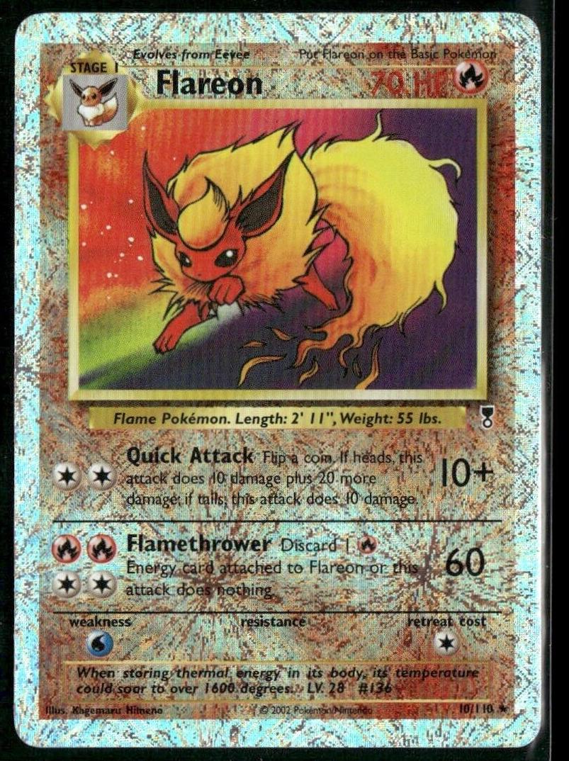 2002 Pokemon LEGENDARY COLLECTION #10 Flareon-Rev.Foil front