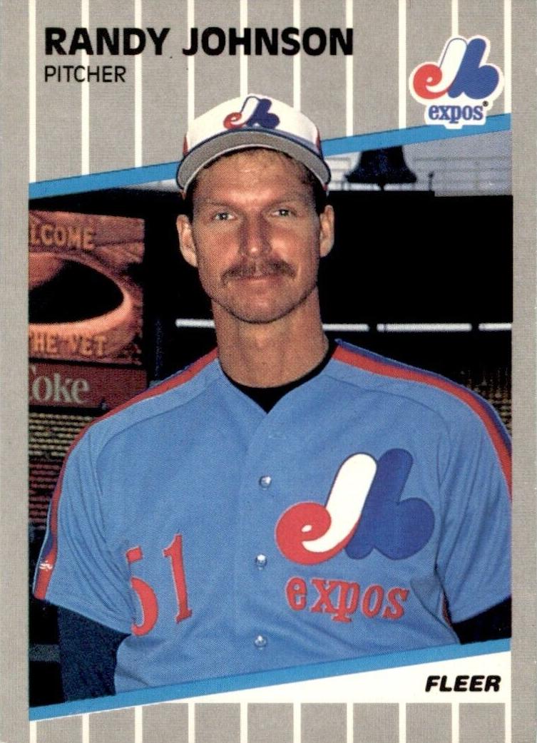 1989 Fleer   AD PARTIALLY OBSCUREDCertificationPrimary Signer (1 Signer)RANDY JOHNSON #381 Randy Johnson front
