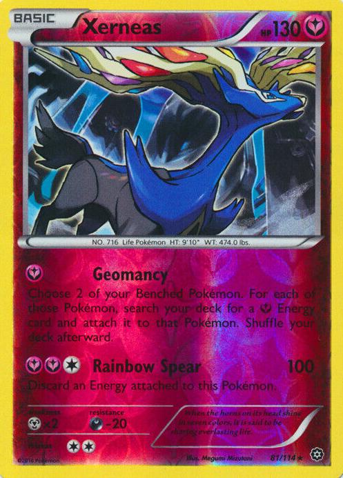 Xerneas 2016 Pokemon XY Steam Siege Reverse Holo