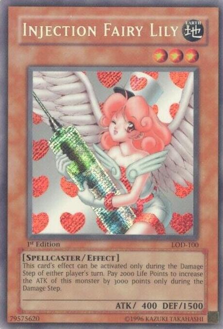 2003 Yu-Gi-Oh Legacy of Darkness LEGACY OF DARKNESS-1ST ED. #100 Injection Fairy Lily front