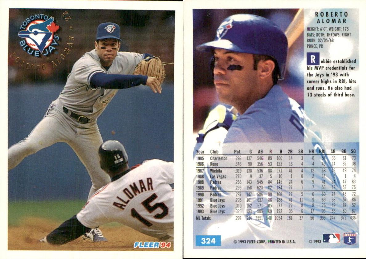 1994 Fleer Roberto Alomar #324 card