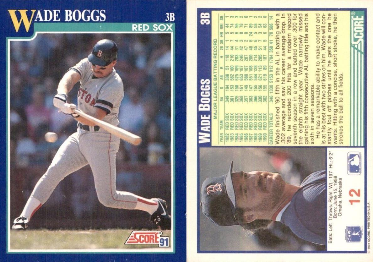 1991 Wade Boggs #12