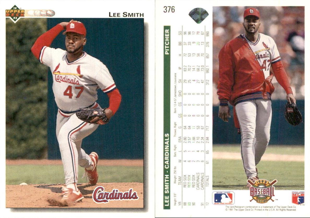 1992 Upper Deck Lee Smith #376 card